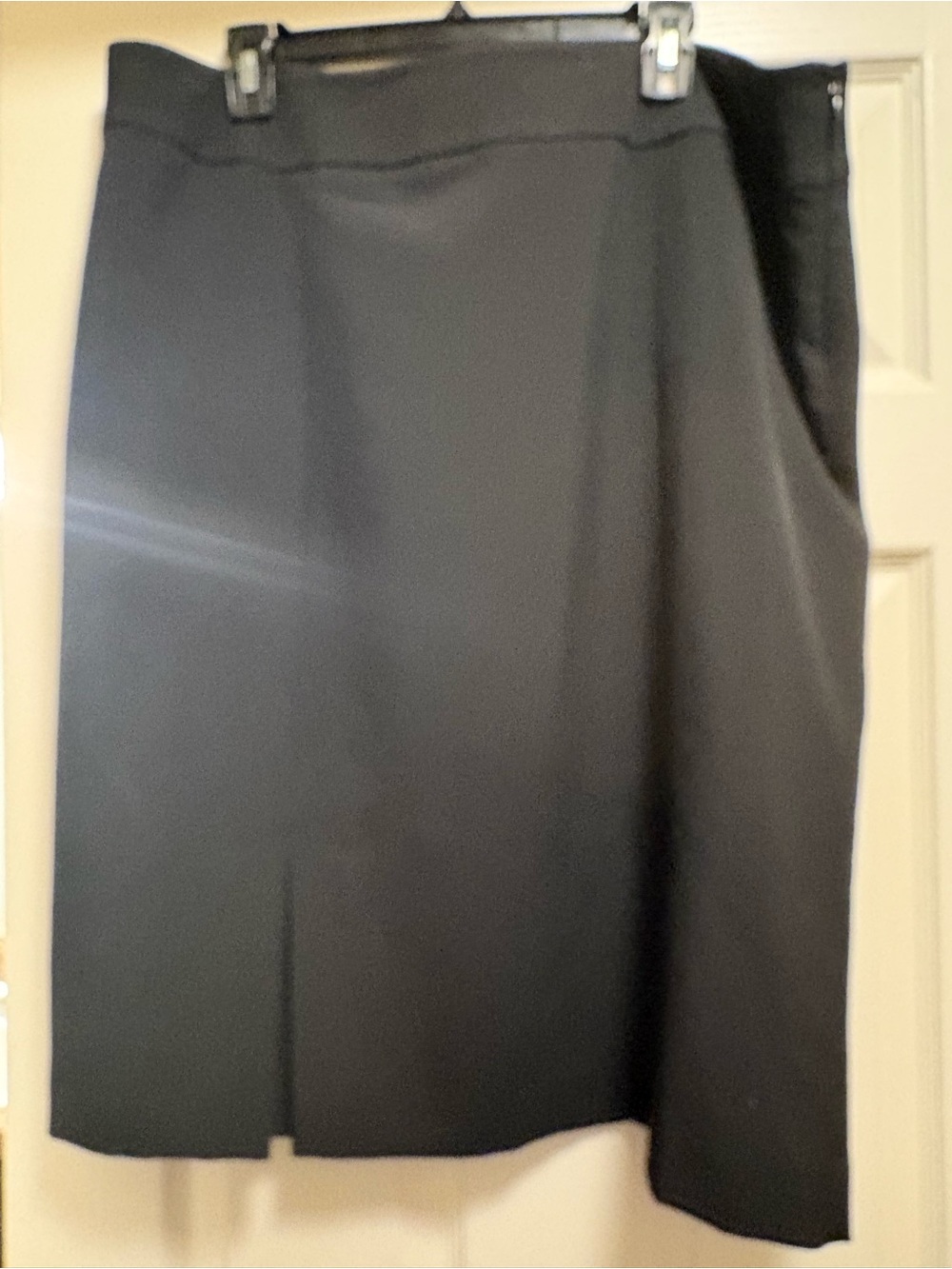 Evan Picone Black Pencil Skirt with Front Slit - Picture 2 of 4